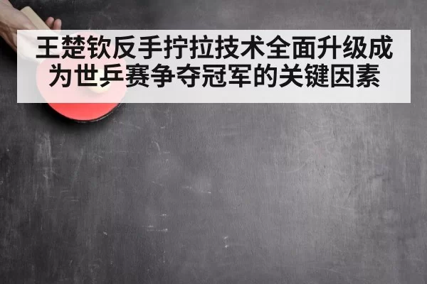 王楚钦反手拧拉技术全面升级成为世乒赛争夺冠军的关键因素